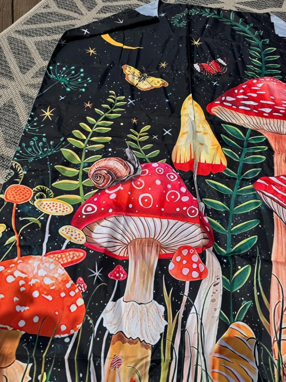Whimsical Mushroom tapestry dorm room wall decor 🍄🐌